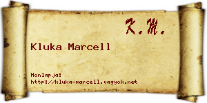 Kluka Marcell névjegykártya